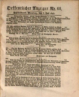 Amtsblatt für den Regierungsbezirk Düsseldorf Montag 3. Juli 1843