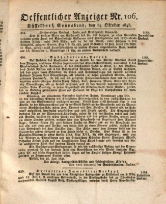 Amtsblatt für den Regierungsbezirk Düsseldorf Samstag 14. Oktober 1843