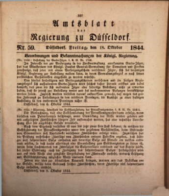 Amtsblatt für den Regierungsbezirk Düsseldorf Freitag 18. Oktober 1844