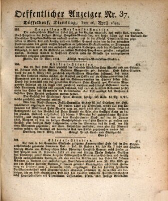 Amtsblatt für den Regierungsbezirk Düsseldorf Dienstag 16. April 1844
