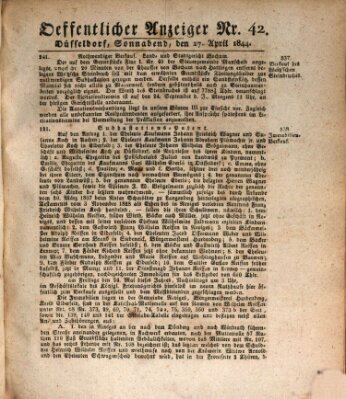Amtsblatt für den Regierungsbezirk Düsseldorf Samstag 27. April 1844