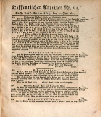 Amtsblatt für den Regierungsbezirk Düsseldorf Donnerstag 20. Juni 1844