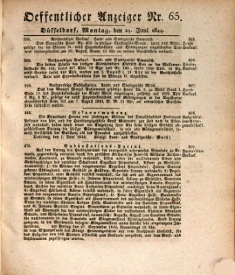 Amtsblatt für den Regierungsbezirk Düsseldorf Montag 24. Juni 1844