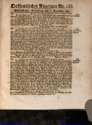 Amtsblatt für den Regierungsbezirk Düsseldorf Dienstag 31. Dezember 1844