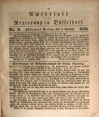 Amtsblatt für den Regierungsbezirk Düsseldorf Freitag 7. Februar 1845