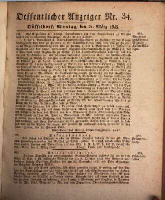 Amtsblatt für den Regierungsbezirk Düsseldorf Montag 31. März 1845