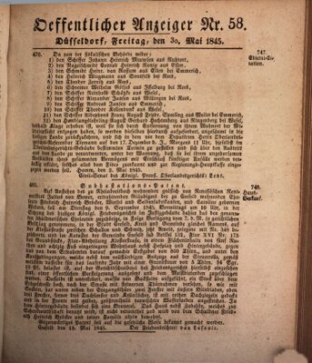 Amtsblatt für den Regierungsbezirk Düsseldorf Freitag 30. Mai 1845