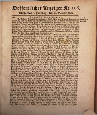 Amtsblatt für den Regierungsbezirk Düsseldorf Freitag 10. Oktober 1845