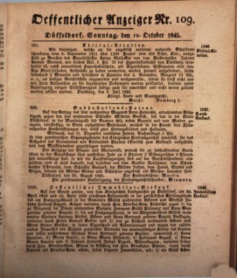Amtsblatt für den Regierungsbezirk Düsseldorf Sonntag 12. Oktober 1845
