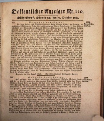 Amtsblatt für den Regierungsbezirk Düsseldorf Dienstag 14. Oktober 1845