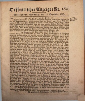 Amtsblatt für den Regierungsbezirk Düsseldorf Montag 15. Dezember 1845