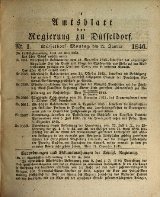 Amtsblatt für den Regierungsbezirk Düsseldorf Montag 12. Januar 1846