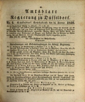 Amtsblatt für den Regierungsbezirk Düsseldorf Samstag 24. Januar 1846
