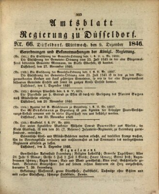 Amtsblatt für den Regierungsbezirk Düsseldorf Mittwoch 9. Dezember 1846
