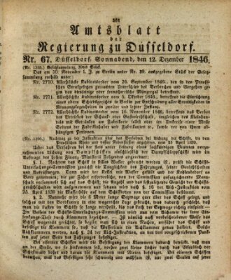 Amtsblatt für den Regierungsbezirk Düsseldorf Samstag 12. Dezember 1846