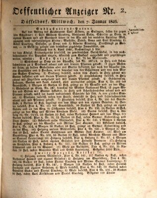 Amtsblatt für den Regierungsbezirk Düsseldorf Mittwoch 7. Januar 1846