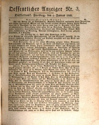 Amtsblatt für den Regierungsbezirk Düsseldorf Freitag 9. Januar 1846