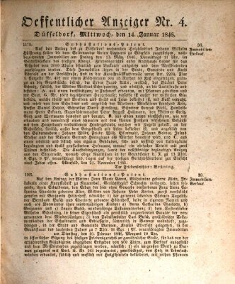 Amtsblatt für den Regierungsbezirk Düsseldorf Mittwoch 14. Januar 1846