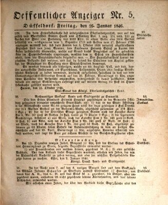 Amtsblatt für den Regierungsbezirk Düsseldorf Freitag 16. Januar 1846