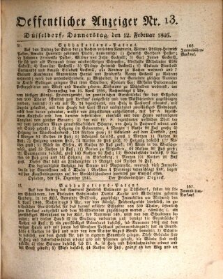 Amtsblatt für den Regierungsbezirk Düsseldorf Donnerstag 12. Februar 1846