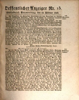 Amtsblatt für den Regierungsbezirk Düsseldorf Donnerstag 19. Februar 1846