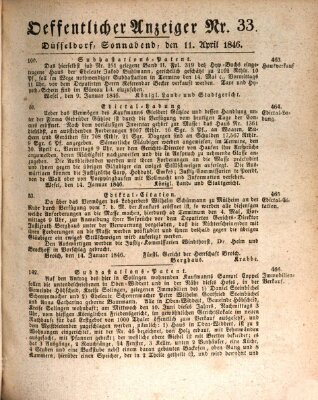 Amtsblatt für den Regierungsbezirk Düsseldorf Samstag 11. April 1846