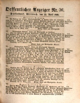 Amtsblatt für den Regierungsbezirk Düsseldorf Mittwoch 22. April 1846
