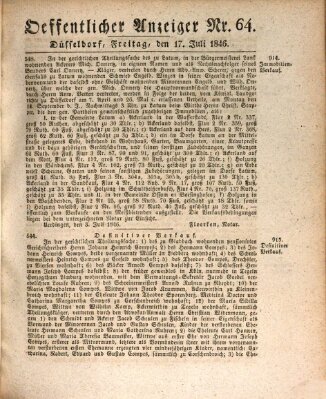 Amtsblatt für den Regierungsbezirk Düsseldorf Freitag 17. Juli 1846
