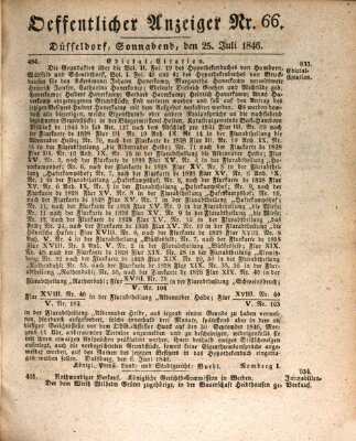 Amtsblatt für den Regierungsbezirk Düsseldorf Samstag 25. Juli 1846