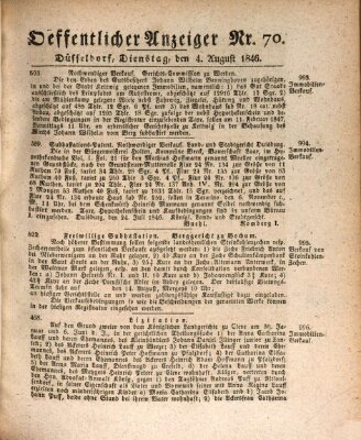 Amtsblatt für den Regierungsbezirk Düsseldorf Dienstag 4. August 1846