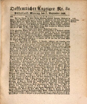 Amtsblatt für den Regierungsbezirk Düsseldorf Montag 7. September 1846