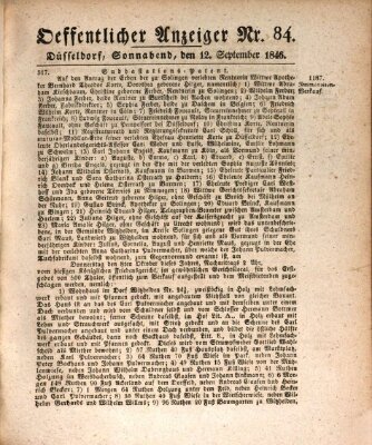 Amtsblatt für den Regierungsbezirk Düsseldorf Samstag 12. September 1846