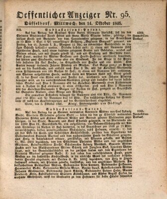 Amtsblatt für den Regierungsbezirk Düsseldorf Mittwoch 14. Oktober 1846