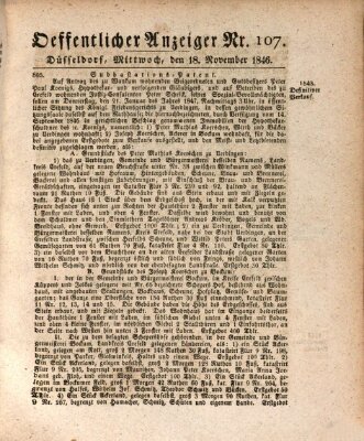 Amtsblatt für den Regierungsbezirk Düsseldorf Mittwoch 18. November 1846