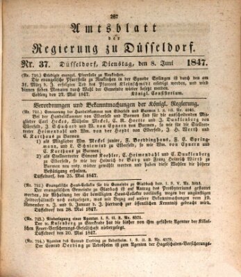 Amtsblatt für den Regierungsbezirk Düsseldorf Dienstag 8. Juni 1847