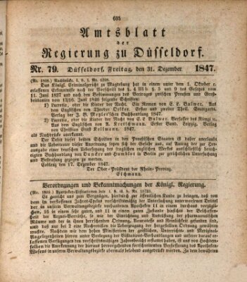 Amtsblatt für den Regierungsbezirk Düsseldorf Freitag 31. Dezember 1847