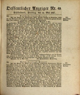 Amtsblatt für den Regierungsbezirk Düsseldorf Freitag 14. Mai 1847
