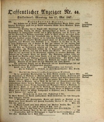Amtsblatt für den Regierungsbezirk Düsseldorf Montag 17. Mai 1847