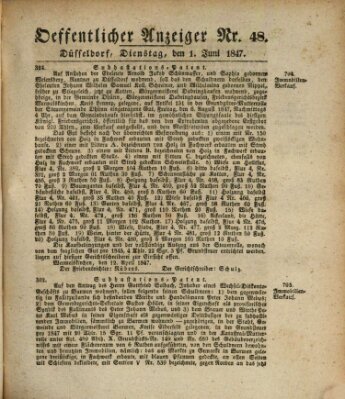 Amtsblatt für den Regierungsbezirk Düsseldorf Dienstag 1. Juni 1847