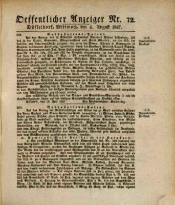 Amtsblatt für den Regierungsbezirk Düsseldorf Mittwoch 4. August 1847