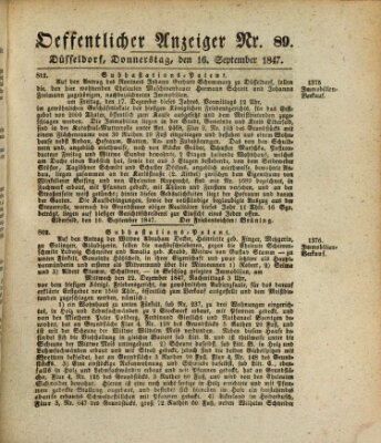 Amtsblatt für den Regierungsbezirk Düsseldorf Donnerstag 16. September 1847