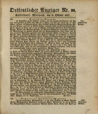 Amtsblatt für den Regierungsbezirk Düsseldorf Mittwoch 6. Oktober 1847