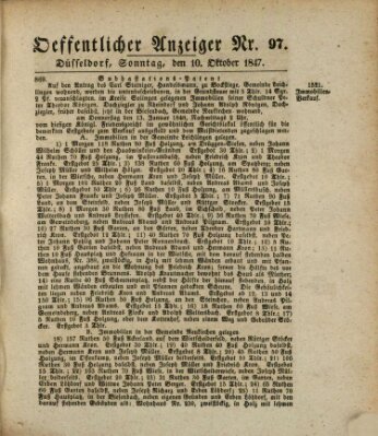 Amtsblatt für den Regierungsbezirk Düsseldorf Sonntag 10. Oktober 1847