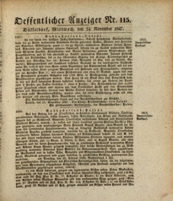 Amtsblatt für den Regierungsbezirk Düsseldorf Mittwoch 24. November 1847