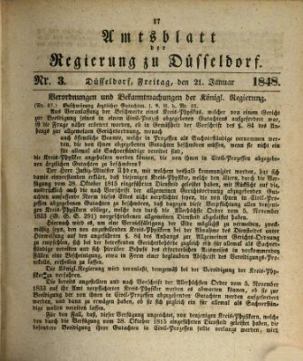 Amtsblatt für den Regierungsbezirk Düsseldorf Freitag 21. Januar 1848