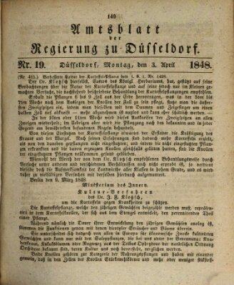 Amtsblatt für den Regierungsbezirk Düsseldorf Montag 3. April 1848