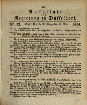Amtsblatt für den Regierungsbezirk Düsseldorf Freitag 19. Mai 1848