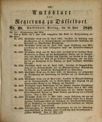 Amtsblatt für den Regierungsbezirk Düsseldorf Freitag 16. Juni 1848
