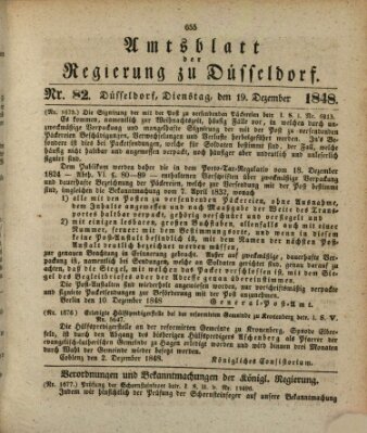Amtsblatt für den Regierungsbezirk Düsseldorf Dienstag 19. Dezember 1848