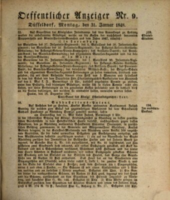 Amtsblatt für den Regierungsbezirk Düsseldorf Montag 31. Januar 1848